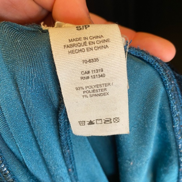 Garage Teal Velour Leggings - Picture 3 of 7